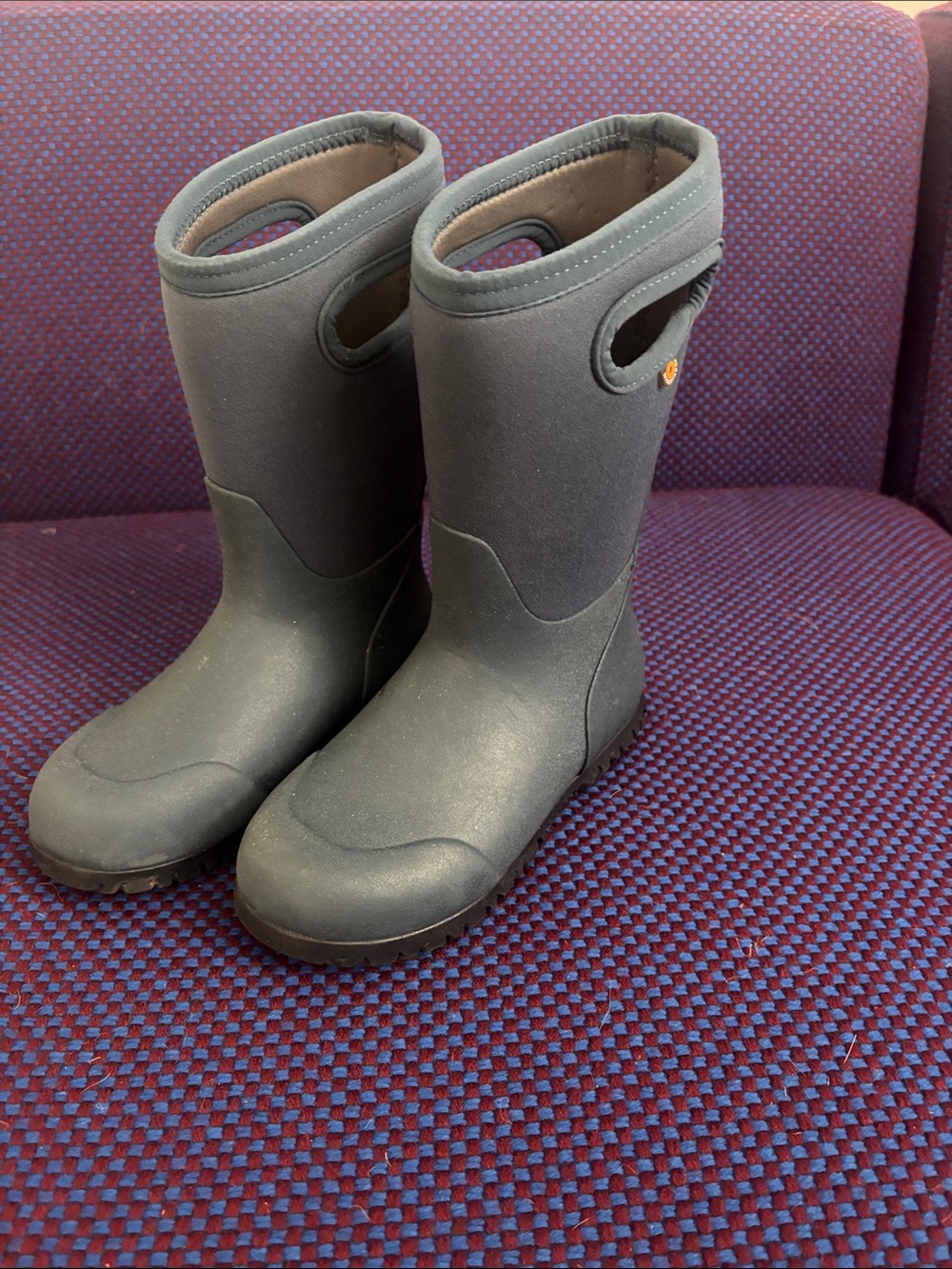 Bogs Kids Tall Pull-On Rain Boots in Gray